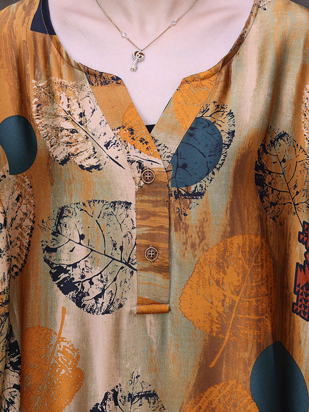Plus Size Floral Vintage Women Batwing Sleeve Maxi Dress