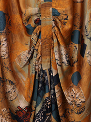 Plus Size Floral Vintage Women Batwing Sleeve Maxi Dress