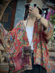 Plus Size Floral Autumn Women Loose Vintage Shirt