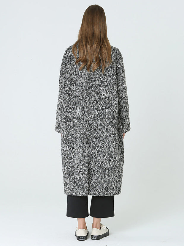 Plus Size Long Wool Women Winter Long Sleeve Coat M-2XL