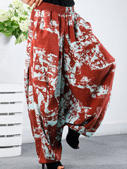 Plus Size Retro Printed Comfortable Bloomers